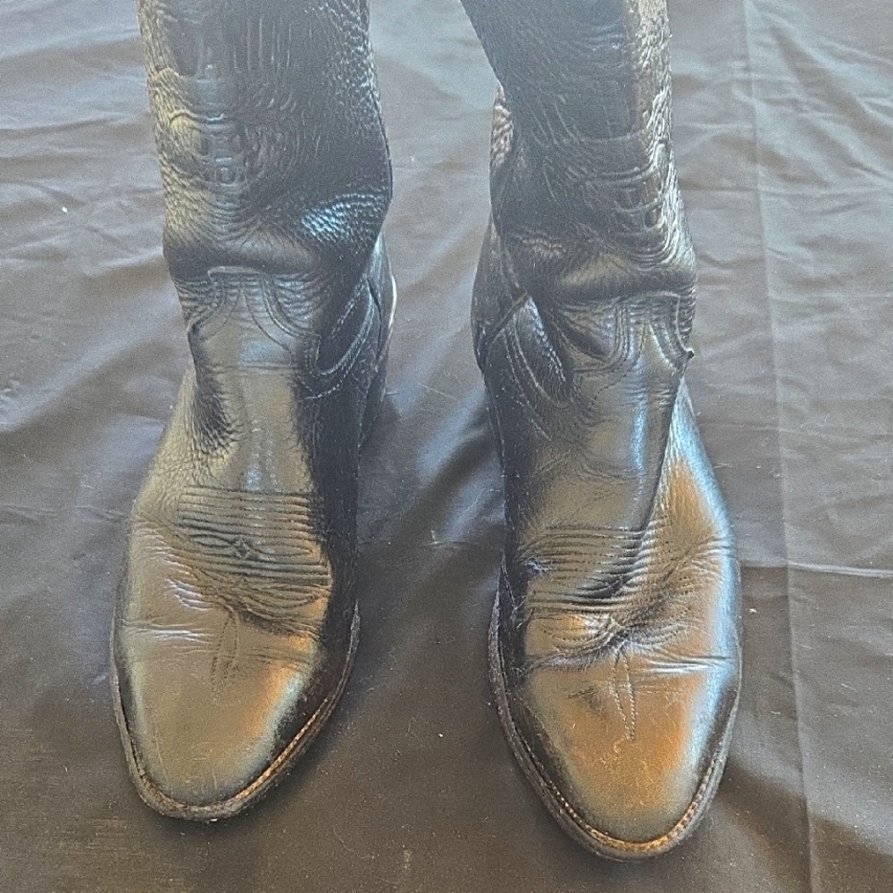 Men's Black Leather Jack Daniels Cowboy Boots